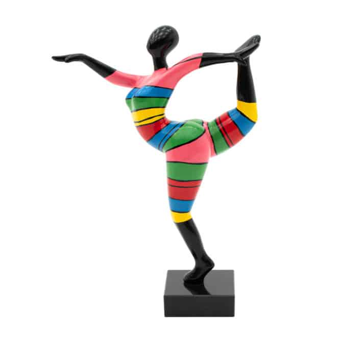 Figura Decorativa Silueta Femenina Bailando Tamaño M Kuatéh Hannah de Poliresina 44x15x60 cm Multicolor