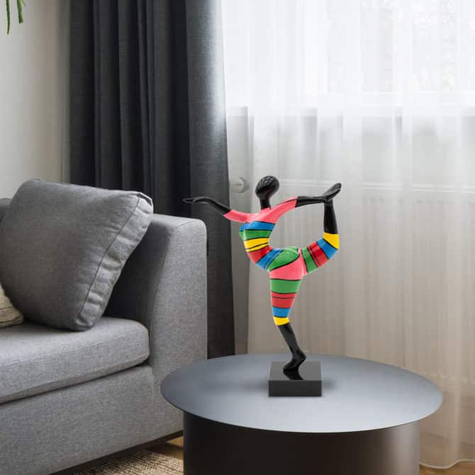 Figura Decorativa Silueta Femenina Bailando Tamaño M Kuatéh Hannah de Poliresina 44x15x60 cm Multicolor - Imagen 2