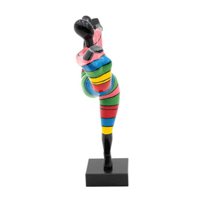 Figura Decorativa Silueta Femenina Bailando Tamaño M Kuatéh Hannah de Poliresina 44x15x60 cm Multicolor - Imagen 3