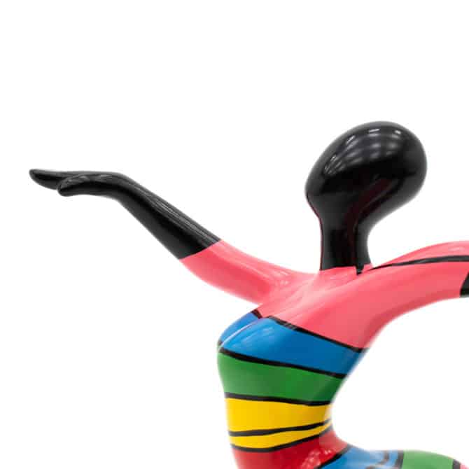 Figura Decorativa Silueta Femenina Bailando Tamaño M Kuatéh Hannah de Poliresina 44x15x60 cm Multicolor - Imagen 5