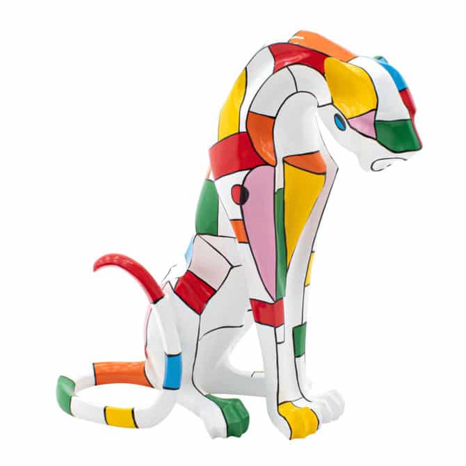 Figura Decorativa Pantera Tamaño XL Kuatéh Khan de Poliresina 100x51x100 cm Multicolor