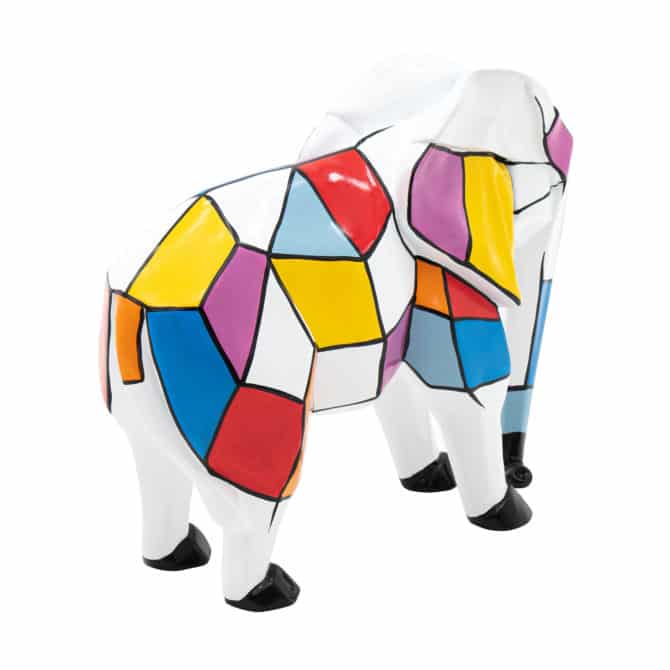 Figura Decorativa Elefante Tamaño M Kuatéh Noak de Poliresina 46x22x39 cm Multicolor - Imagen 3