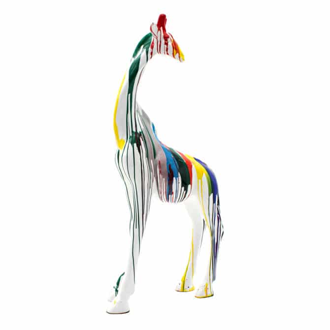 Figura Decorativa Jirafa Tamaño L Kuatéh de Poliresina 75x30x163 cm Multicolor