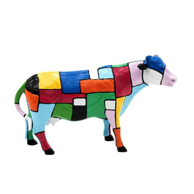 Figura Decorativa Vaca Tamaño M Kuatéh Chap de Poliresina 63x18x39 cm Multicolor