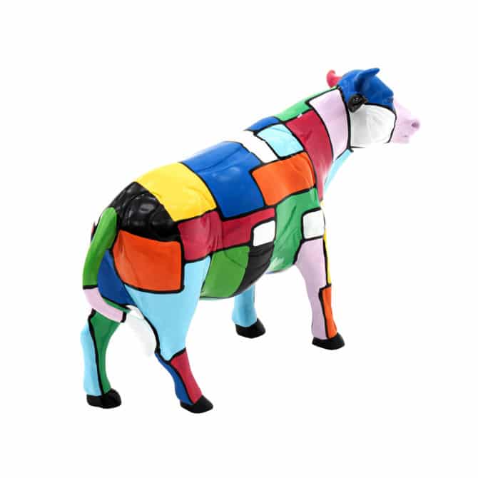 Figura Decorativa Vaca Tamaño M Kuatéh Chap de Poliresina 63x18x39 cm Multicolor - Imagen 3