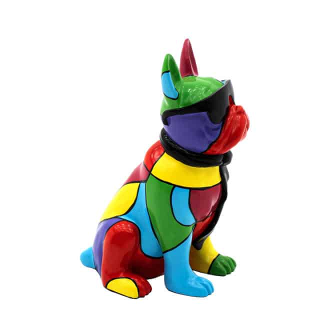 Figura decorativa Bulldog Francés Tamaño XS Kuatéh Pierre de Poliresina 19x27x37 cm Multicolor - Imagen 3