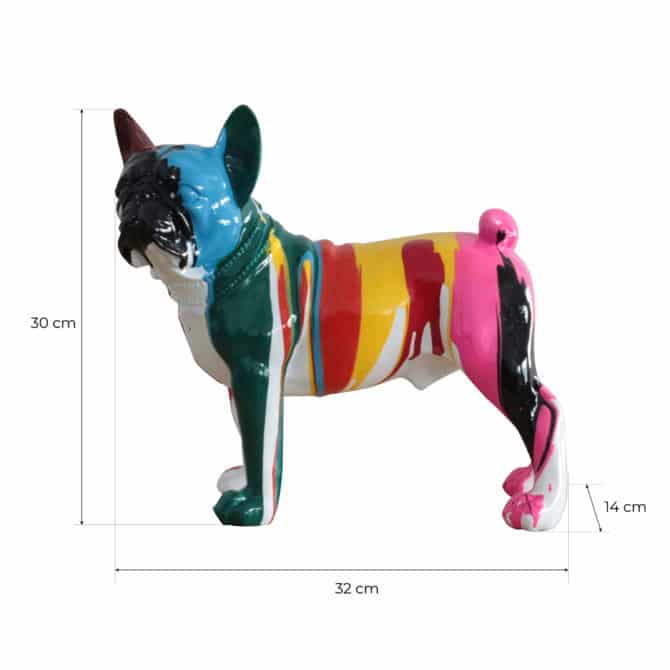 Figura Decorativa Boston Terrier Tamaño XS Kuatéh Alaine de Poliresina 32x14x30 cm Multicolor - Imagen 4