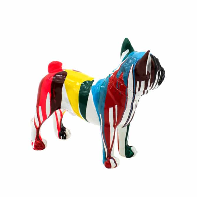 Figura Decorativa Boston Terrier Tamaño XS Kuatéh Alaine de Poliresina 32x14x30 cm Multicolor - Imagen 5