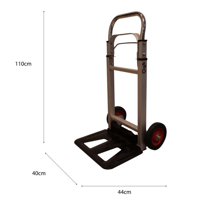 Carretilla de Mano Plegable Profesional CATTERHOUSE 110x44x40 cm de Aluminio con Capacidad de Carga hasta 90 Kg Aluminio - Imagen 4