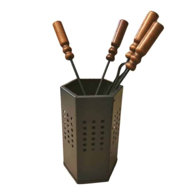 Set de Chimenea o Estufa Kekai Cubo con 4 Piezas 29 cm