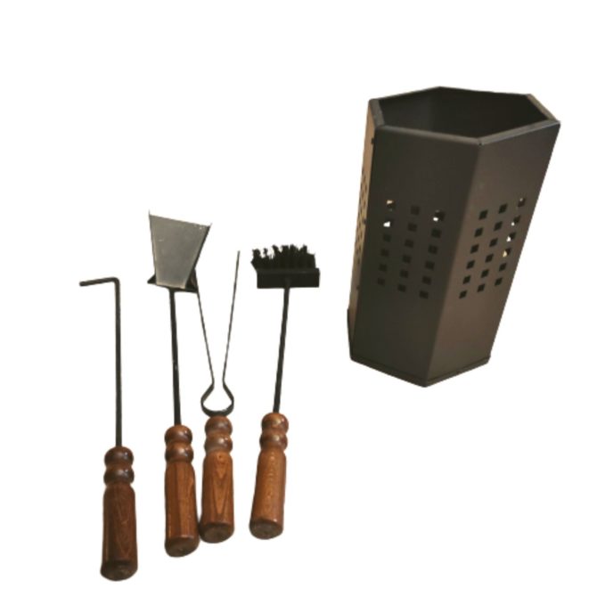 Set de Chimenea o Estufa Kekai Cubo con 4 Piezas 29 cm - Imagen 2