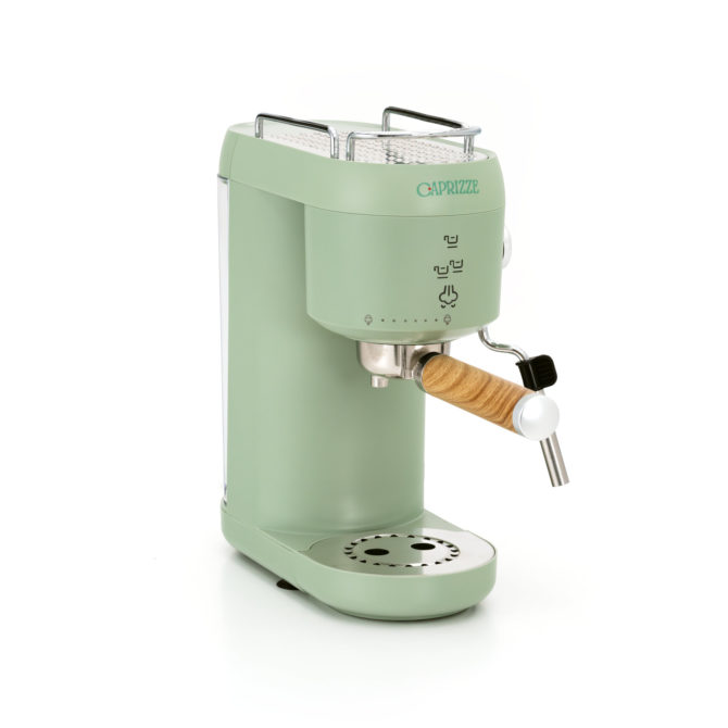 Cafetera Express Semiautomática Caprizze Hikari 1400 W 20 Bares con Vaporizador y Espumador USB incluido Color Verde Mate