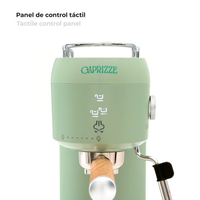 Cafetera Express Semiautomática Caprizze Hikari 1400 W 20 Bares con Vaporizador y Espumador USB incluido Color Verde Mate - Imagen 3