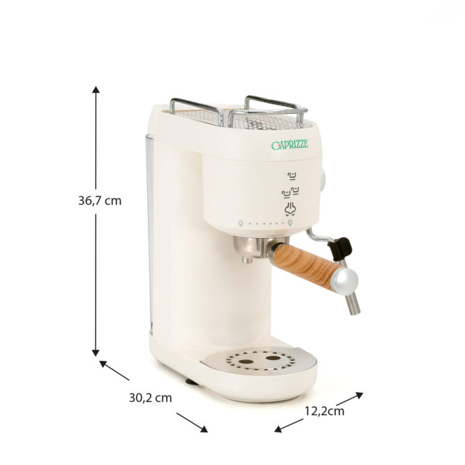 Cafetera Express Semiautomática Caprizze Hikari 1400 W 20 Bares con Vaporizador y Espumador USB incluido Color Blanco Mate - Imagen 4