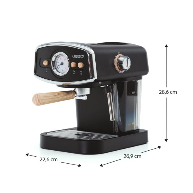 Cafetera Express Semiautomática Caprizze Kai 1050 W 15 Bares Capacidad para 5 Tazas de Café con Vaporizador Color Negro Mate - Imagen 4