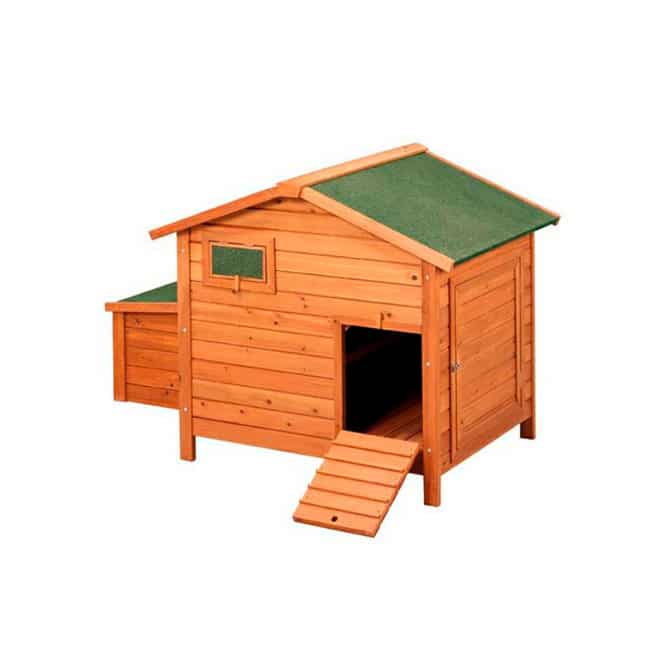 Gallinero de Madera y Metal Galvanizado Gardiun Ohio 90x136x99 cm para 3 Gallinas con Rampa y Dos Perchas Tejado a 2 Aguas