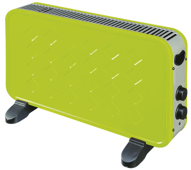 Convector Eléctrico Portátil 2000W Kekai 60x10x35 cm con Regulador y Termostato Verde