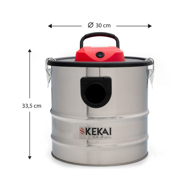 Aspirador | Soplador de Cenizas Ligero 18L Kekai Trajano 1200W Filtro HEPA Lavable en Acero Color Metal - Imagen 4