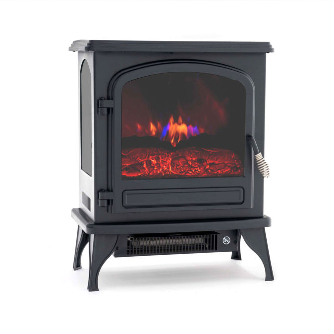 Chimenea Eléctrica 1950W Kekai Colorado 41x28x52 cm con Simulación de Fuego Negra para Interior