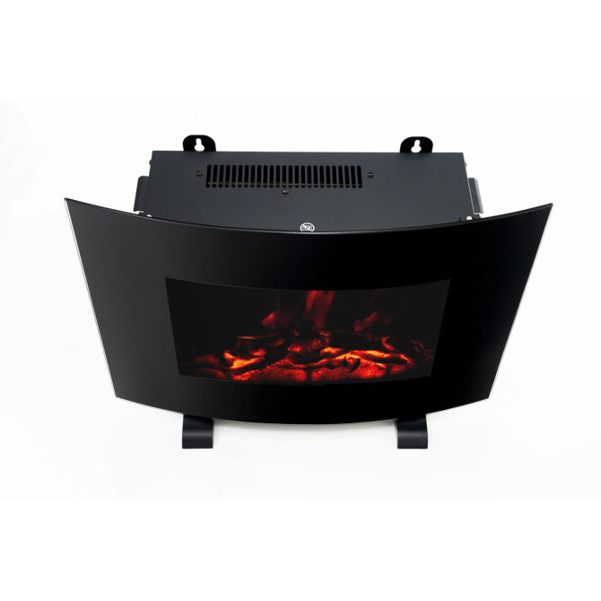 Chimenea Eléctrica de Pared 2000W Kekai Iowa 55x22x43 cm con Simulación de Fuego Negra Mando Incluido para Interior - Imagen 5