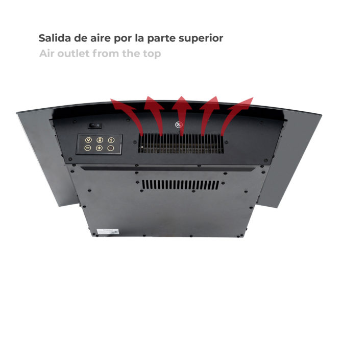 Chimenea Eléctrica de Pared 2000W Kekai Montana 66x15x52 cm con Simulación de Fuego Negra Mando Incluido para Interior - Imagen 5