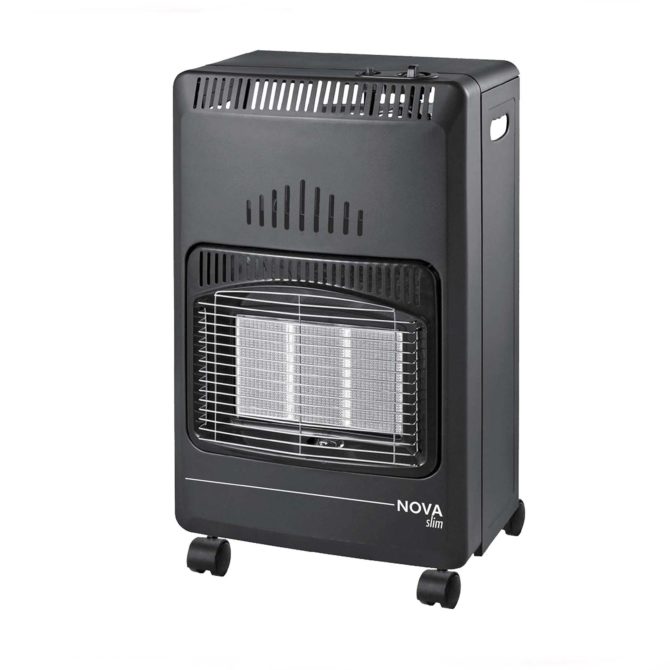 Fotão de gás dobrável Uso interno 4200W Kekai Nova Slim 42x38x73 cm 4 Rodas de rotação de cerâmica radiante