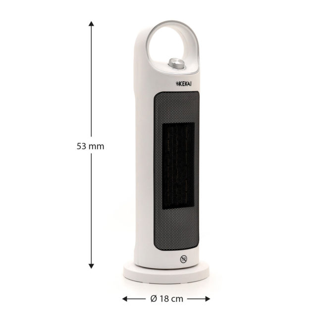Calefactor Cerámico Oscilante 2000W Kekai Torre Silent 18x18x53 cm para Interior con Asa Superior - Imagen 4
