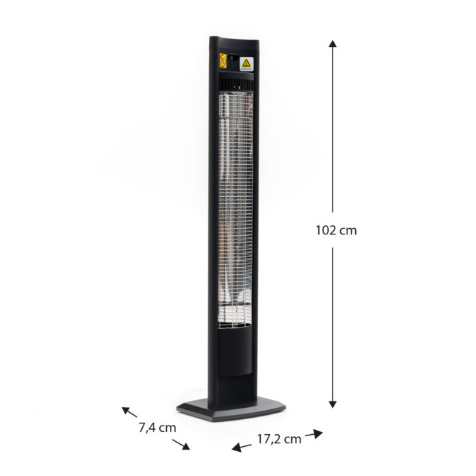 Calefactor Eléctrico Portátil Infrarrojos Kekai 17,2x7,4x102 cm Fibra de Carbono 2000W para Interior Exterior Mando Incluido - Imagen 4