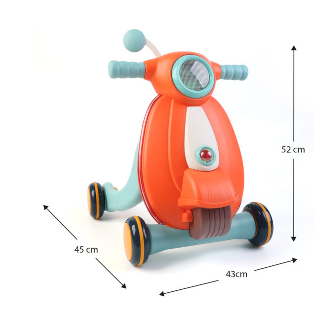 Andador para Bebés Robincool Baby Walker 43x45x52 cm Primeros Pasos con Bloqueo de Ruedas Color Naranja con Luz - Imagen 4