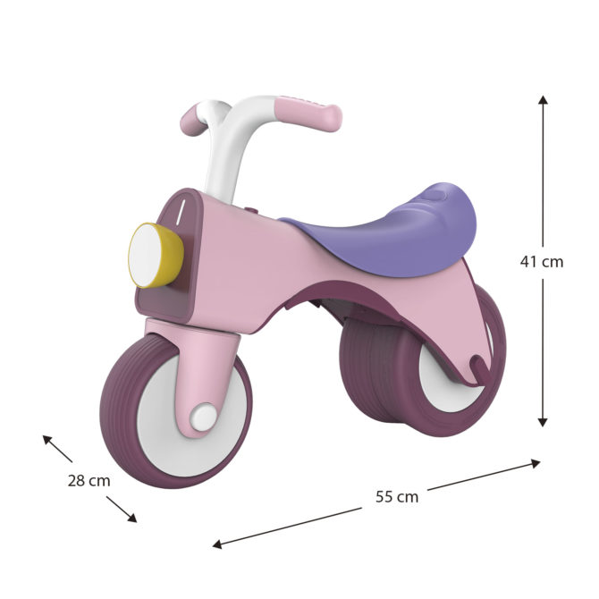 Bicicleta Sin Pedales de Equilibrio Infantil Robincool Balance Bike 55x28x41 cm Rosa con Luz y Sonido a partir de 1 Año - Imagen 4