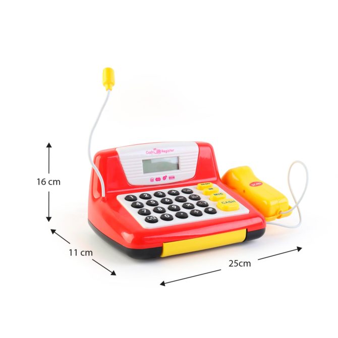 Registrador de dinheiro de brinquedo com caixa registradora de Robincool 25x11x16 cm com som leve e acessórios - Image 4