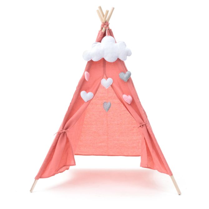 Tipi Infantil Montessori Robincool Kalpana 80x80x110 cm Plegable Uso Interior y Exterior Fabricado en Tela Rosa - Imagen 5