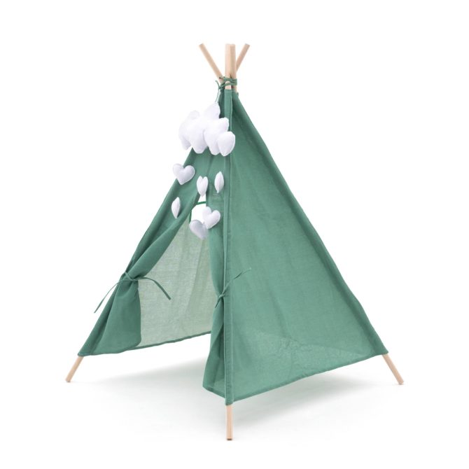 Tipi Infantil Montesori Robincool Kaplana 80x80x110 cm Plegable Uso Interior y Exterior Fabricado en Tela Verde