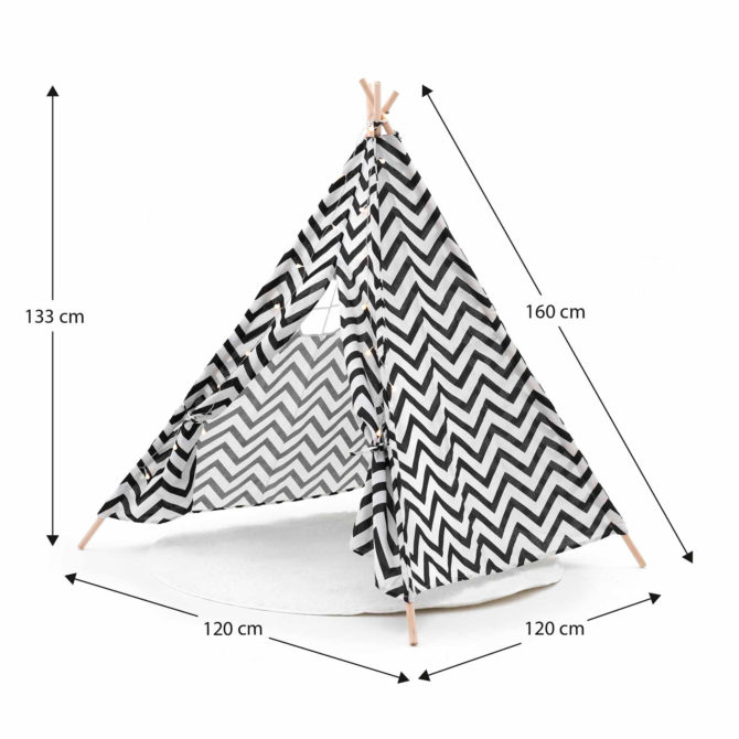 Tipi Infantil Montesori Robincool Koda 120x120x150 cm Plegable Uso Interior y Exterior Diseño Geométrico con Luces y Alfombra - Imagen 4