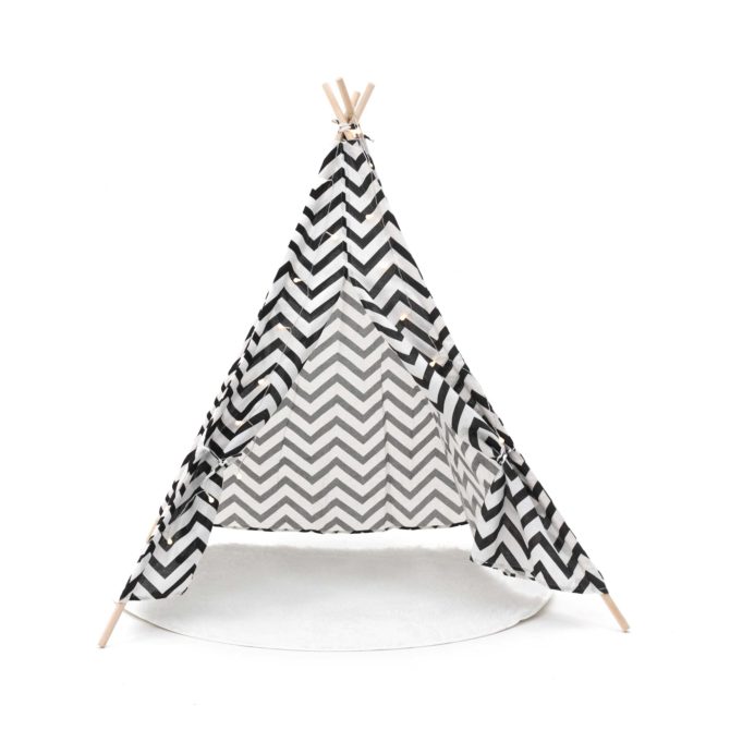 Tipi Infantil Montesori Robincool Koda 120x120x150 cm Plegable Uso Interior y Exterior Diseño Geométrico con Luces y Alfombra - Imagen 5