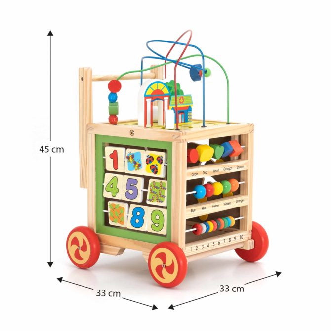 Andador para Bebés Multiactividades Montessori Robincool Corfù 33x33x45 cm de Madera Eco Estimula el Desarrollo Psicomotor - Imagen 4