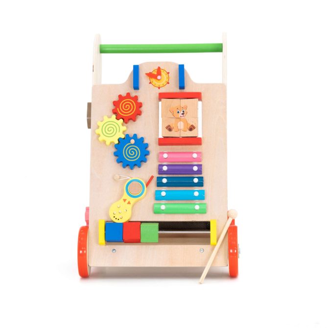 Andador para Bebés Multiactividades Montessori Robincool Salamina 33x31,5x52 cm de Madera Eco Estimula el Desarrollo Psicomotor - Imagen 3