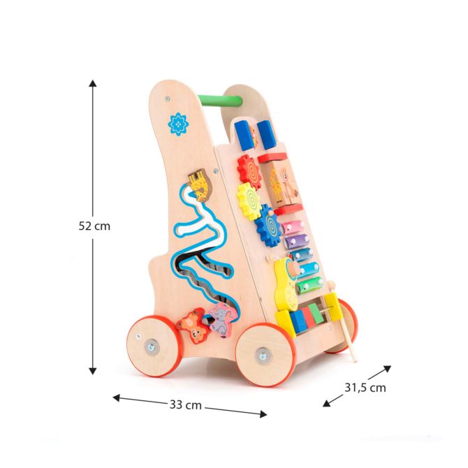 Andador para Bebés Multiactividades Montessori Robincool Salamina 33x31,5x52 cm de Madera Eco Estimula el Desarrollo Psicomotor - Imagen 4