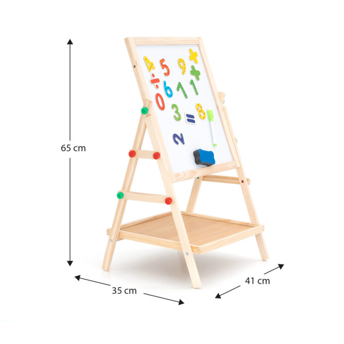 Pizarra Magnética y Pizarra de Tiza 2 en 1 Montessori Robincool Harvard 41x35x65 cm Fabricada con Madera Ecológica y Accesorios - Imagen 4