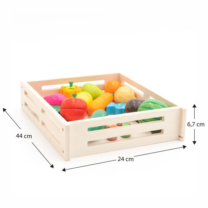 Bandeja de Comida de Juguete Montessori Robincool Eco Fruit Fabricado con Madera Ecológica Vegetales Imantados y 17 Accesorios Incluidos - Imagen 4