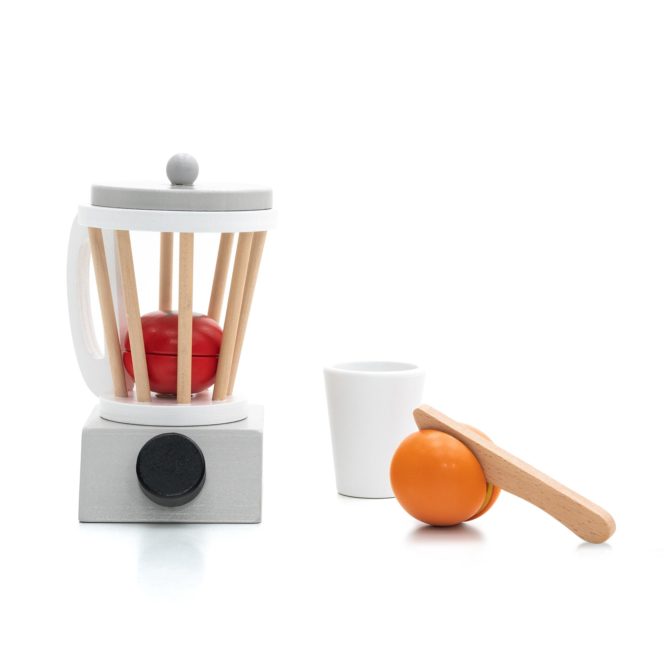 Set de Cocina de Juguete Montessori Robincool Smoothie Lab 11x9,5x15 cm de Madera Eco con Accesorios Incluidos