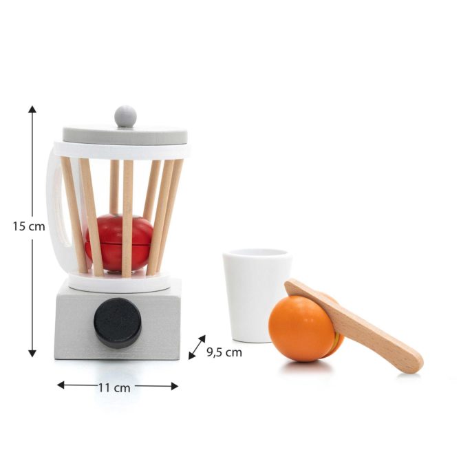 Set de Cocina de Juguete Montessori Robincool Smoothie Lab 11x9,5x15 cm de Madera Eco con Accesorios Incluidos - Imagen 4