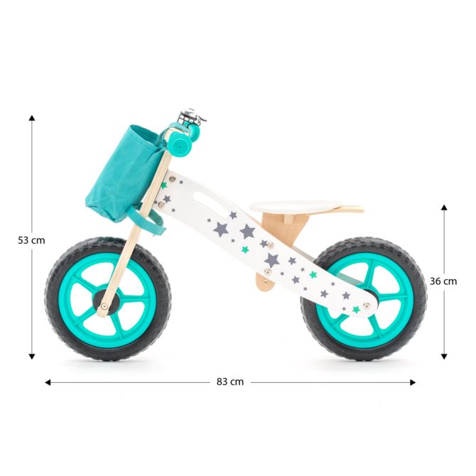 Bicicleta Sin Pedales Montessori Robincool Street Cirtuit 83x36x53 cm Correpasillos de Madera Verde con Timbre y Bolsa de Tela - Imagen 4