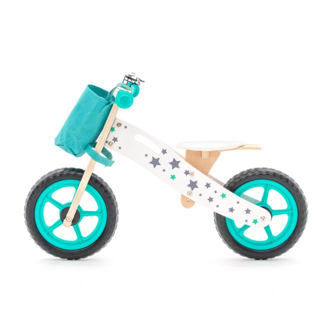 Bicicleta Sin Pedales Montessori Robincool Street Cirtuit 83x36x53 cm Correpasillos de Madera Verde con Timbre y Bolsa de Tela - Imagen 5