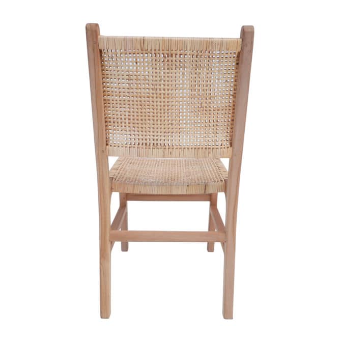 Silla de Madera de Teka para Comedor Chillvert Parma 42x56x88 cm con Asiento y Respaldo de Mimbre Natural - Imagen 5