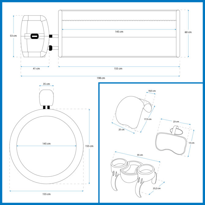 Pack Spa Redondo Bestway 155x60 cm para 3-5 Personas con depuradora Más 4 Almohadas 2 Portabebidas y Kit de Limpieza Incluido - Imagen 4