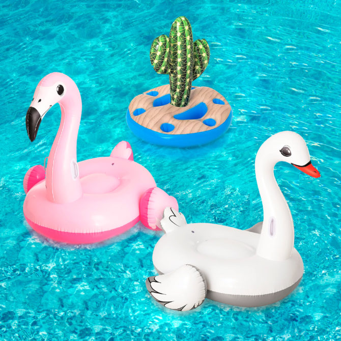 Pack Hinchables XL Bestway Cisne Blanco 196x174 cm Flamenco Rosa 170x158x141 cm Isla Portabebidas para 6 Bebidas - Imagen 2