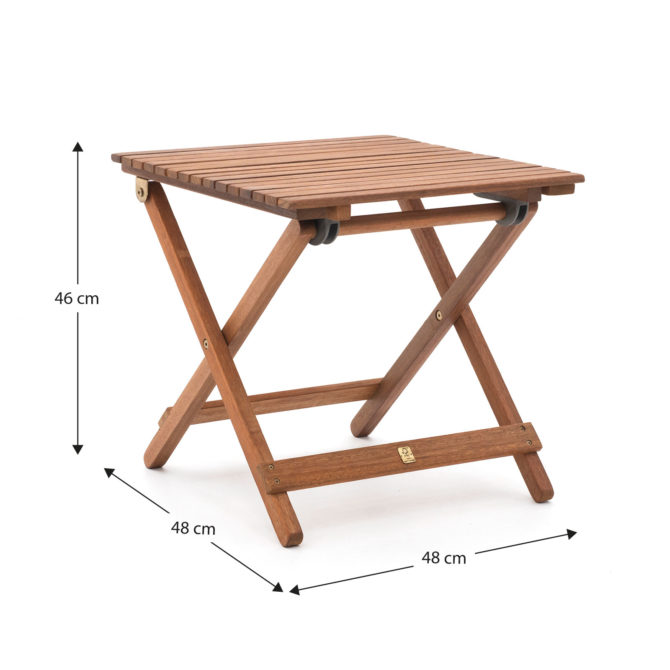 Mesa Auxiliar para Terraza o Balcón Chillvert Savona 48x48x46 cm Plegable de Madera de Bosques Sostenibles Tamaño Compacto - Imagen 4