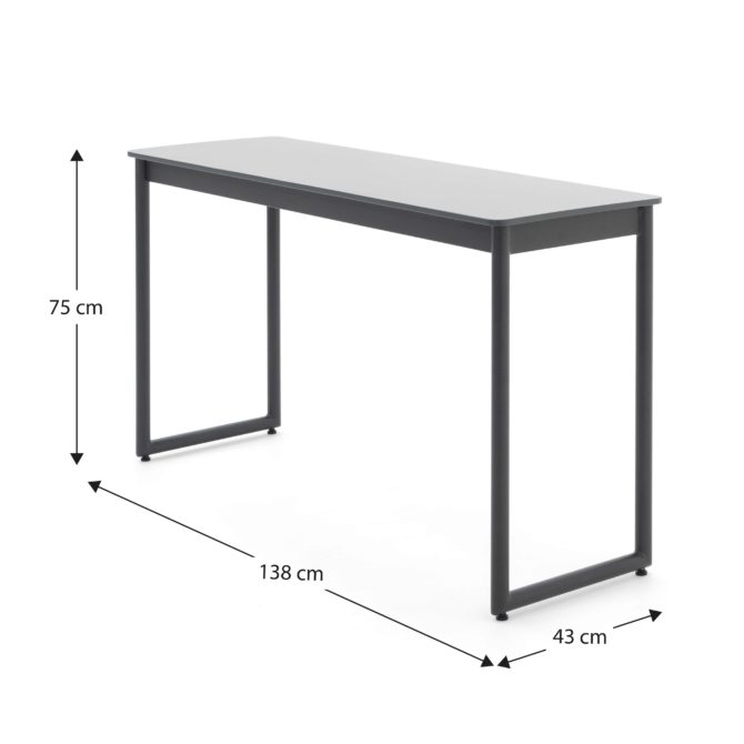 Consola para Interior y Exterior Chillvert Livorno 138x43x75 cm con Tablero de Alta resistencia de Aluminio Color Gris Antracita - Imagen 4