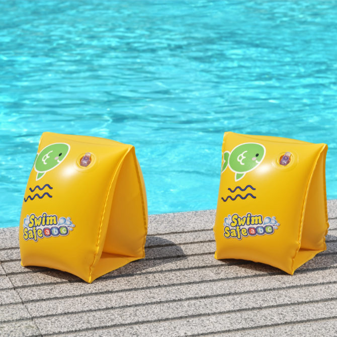 Manguitos Hinchables para Niños de 3 a 6 años Bestway Wondersplash 17x13 cm Color Amarillo Doble Cámara de Aire - Imagen 3